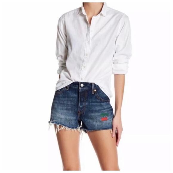 Levi's Pants - Levi’s Women’s 501 Sz 29 Cherry Embroidered Cutoff Denim Shorts